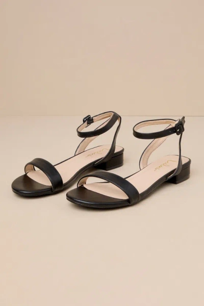 Lulus Darryian Black Ankle Strap Sandals