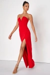 Lulus Dedicated To Glamour Red Strapless Maxi Dress In Red