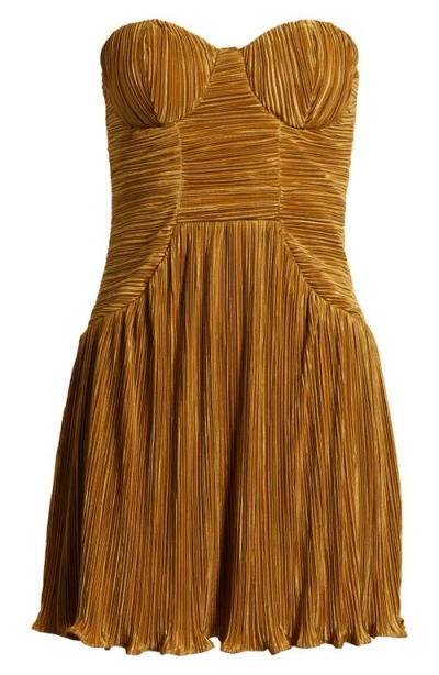 Lulus Deeply Glamorous Strapless Cocktail Dress In Gold | ModeSens