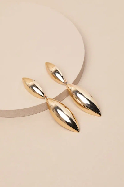 Lulus Delicately Glowing Gold Drop Earrings