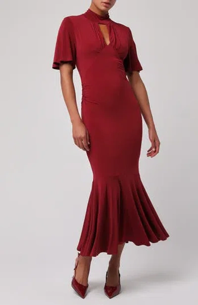 Lulus Delilah Short Sleeve Mermaid Dress In Red