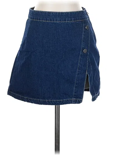 Pre-owned Lulus Denim Skirt In Blue