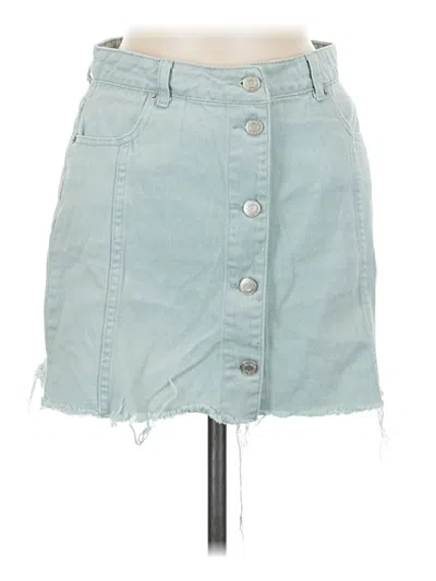 Pre-owned Lulus Denim Skirt In Teal