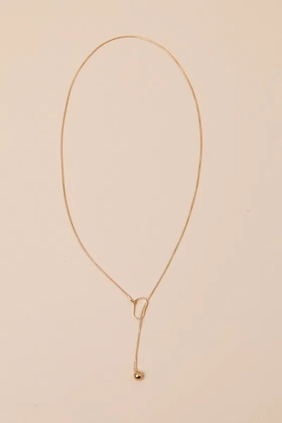 Lulus Diona Gold Pendant Lariat Necklace