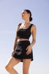Lulus Divinely Sunny Black Sleeveless Two-piece Romper In Black