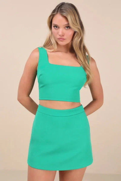 Lulus Divinely Sunny Green Sleeveless Two-piece Romper