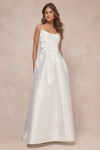 Lulus Dreamy Forever White Taffeta Rosette Maxi Dress With Pockets In White