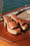 Lulus Drexel Brown Platform Slide Sandals In Brown