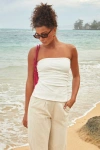Lulus Effortless Mentality White Pleated Strapless Top In White