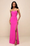 Lulus Effortless Radiance Magenta Strapless Mermaid Maxi Dress In Magenta