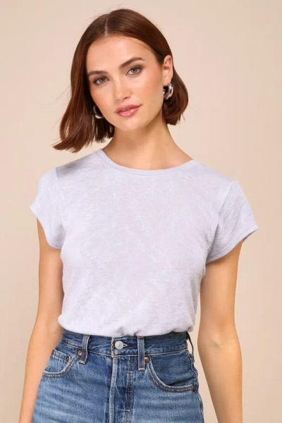 Lulus Effortless Revival Light Grey Cap Sleeve Tee