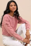Lulus Effortlessly Coveted Washed Pink Cropped Sweater Top In Pink