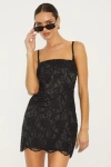 Lulus Eilish Black Mesh Embroidered Sleeveless Mini Dress In Black