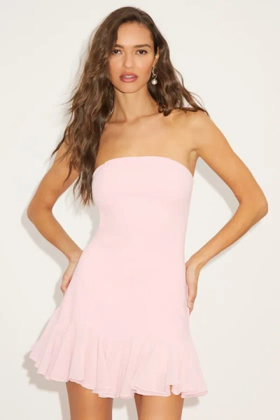 Lulus Eirian Blush Pink Strapless Pleated Mini Dress
