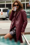 Lulus Elaine Burgundy Vegan Leather Trench Coat In Multi