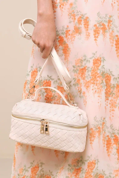 Lulus Elandra Ivory Woven Pouch Bag In White