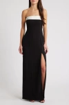Lulus Elevated Element Strapless Gown In Black