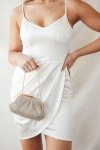 Lulus Elevated Love Gold And Silver Rhinestone Chainmail Clutch In Gold And Silver