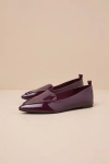 Lulus Emmy Bordeaux Patent Pointed Loafers In Red