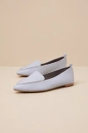 Lulus Emmy Dusty Blue Pointed Loafers In Silver