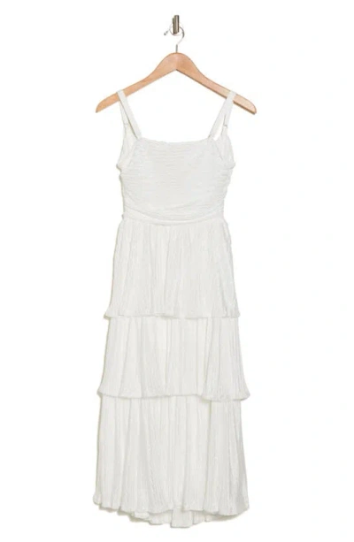 Lulus Enchanting Aura Textured Tiered Dress In White