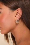 Lulus Endless Dazzle Gold Rhinestone Layered Hoop Earrings In Gold