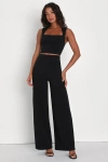 Lulus Enticing Endeavors Black Two-piece Jumpsuit In Black