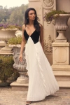 Lulus Envied Glamour Black And White Pleated Backless Maxi Dress In Black And White