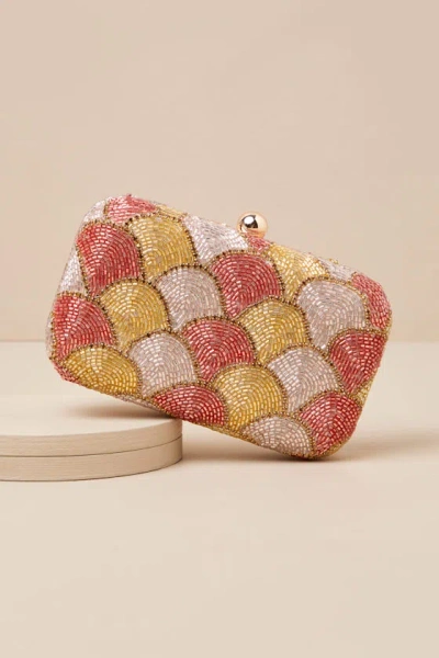Lulus Especially Radiant Multi Beaded Rhinestone Box Clutch