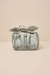 Lulus Essential Style Sage Green Satin Knot Handle Clutch Bag In Sage Green
