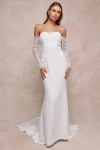 Lulus Eternal Bliss Tulle Off-the-shoulder Bustier Maxi Dress In White In White
