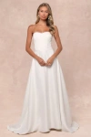 Lulus Eternal Gratitude White Floral Embroidered Strapless Maxi Dress In White