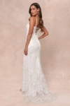Lulus Ethereal Elegance White Embroidered Lace-up Maxi Dress In White