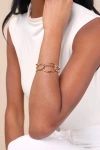 Lulus Eugina Gold Link Cuff Bracelet In Gold