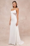 Lulus Euphoric Eloquence White Sheer Mesh Pearl Sleeveless Maxi Dress In White