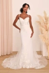 Lulus Everlasting Affection White Lace Backless Mermaid Maxi Dress In White