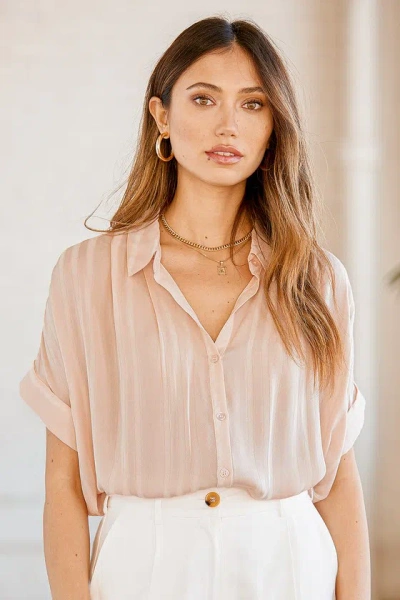 Lulus Everlee Light Pink Striped Button-up Top