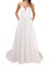 Lulus Exceptional Passion Satin Cutout Maxi Dress With Pockets In White In White