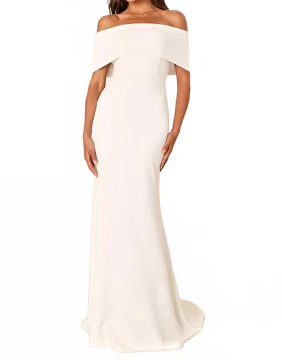 LULUS EXCEPTIONAL ROMANCE OFF-THE-SHOULDER MERMAID MAXI DRESS IN WHITE