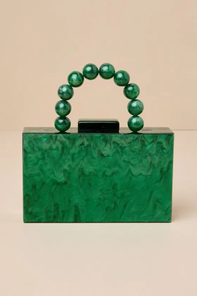 Lulus Exclusive Energy Green Marble Acrylic Box Clutch