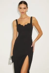 Lulus Fabulous Desires Black Scalloped Bodycon Midi Dress In Black