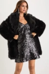 Lulus Fabulous Option Black Faux Fur Coat In Black