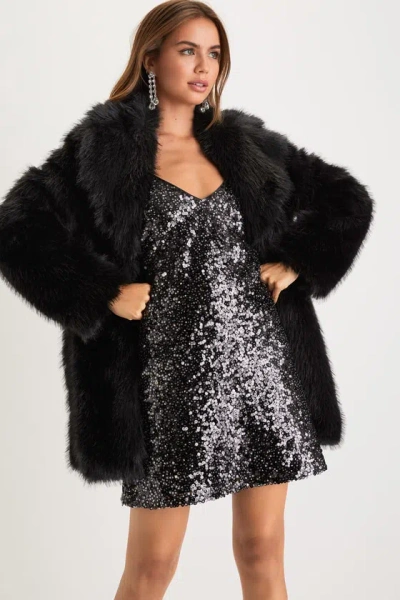 Lulus Fabulous Option Black Faux Fur Coat