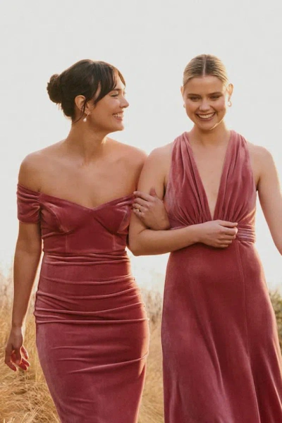 Lulus Fabulous Passion Pink Velour Sleeveless Maxi Dress