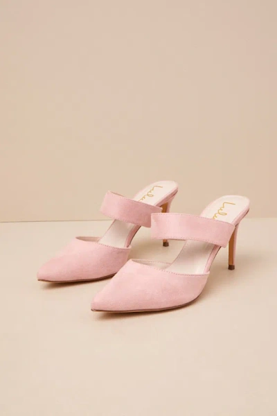 Lulus Faire Dusty Rose Suede Pointed-toe Mules