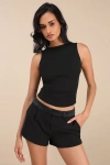 Lulus Fatima Black Backless Bow Top In Black