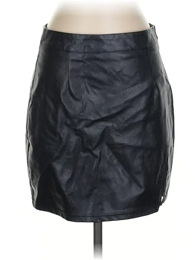 Pre-owned Lulus Faux Leather Skirt In Black