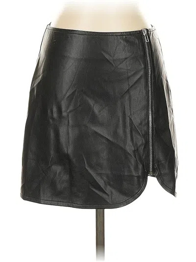 Pre-owned Lulus Faux Leather Skirt In Black