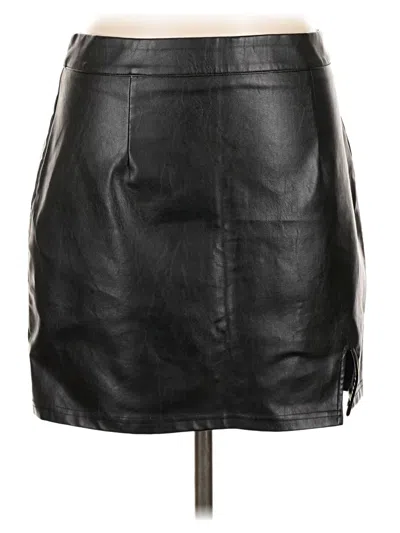 Pre-owned Lulus Faux Leather Skirt In Black