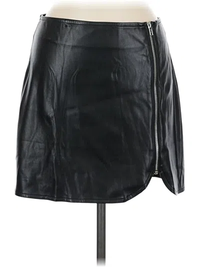 Pre-owned Lulus Faux Leather Skirt In Black